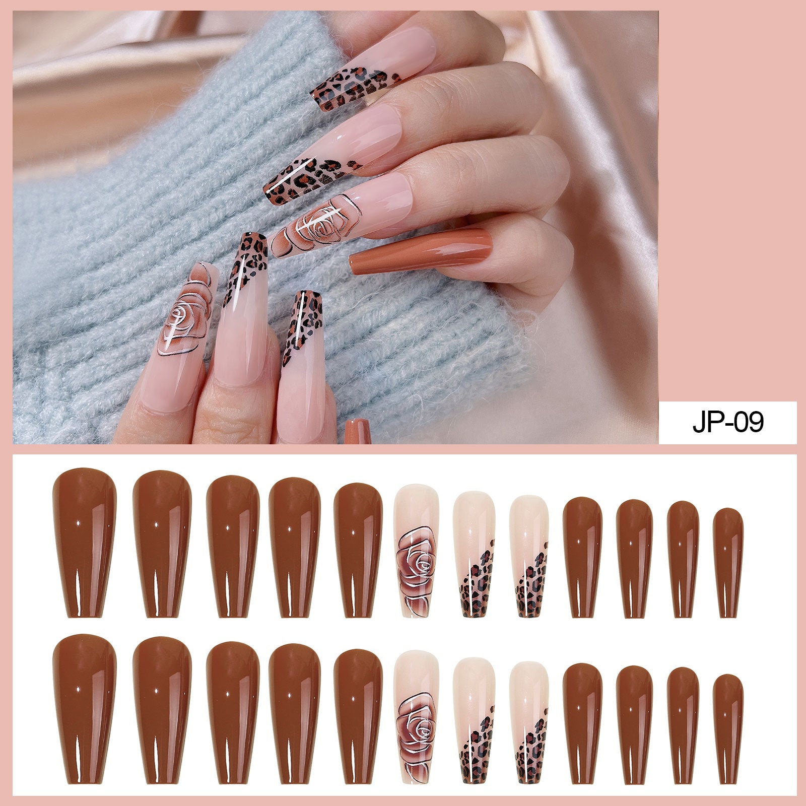 Wholesale Plastic Chocolate Color Leopard Print Nail Art